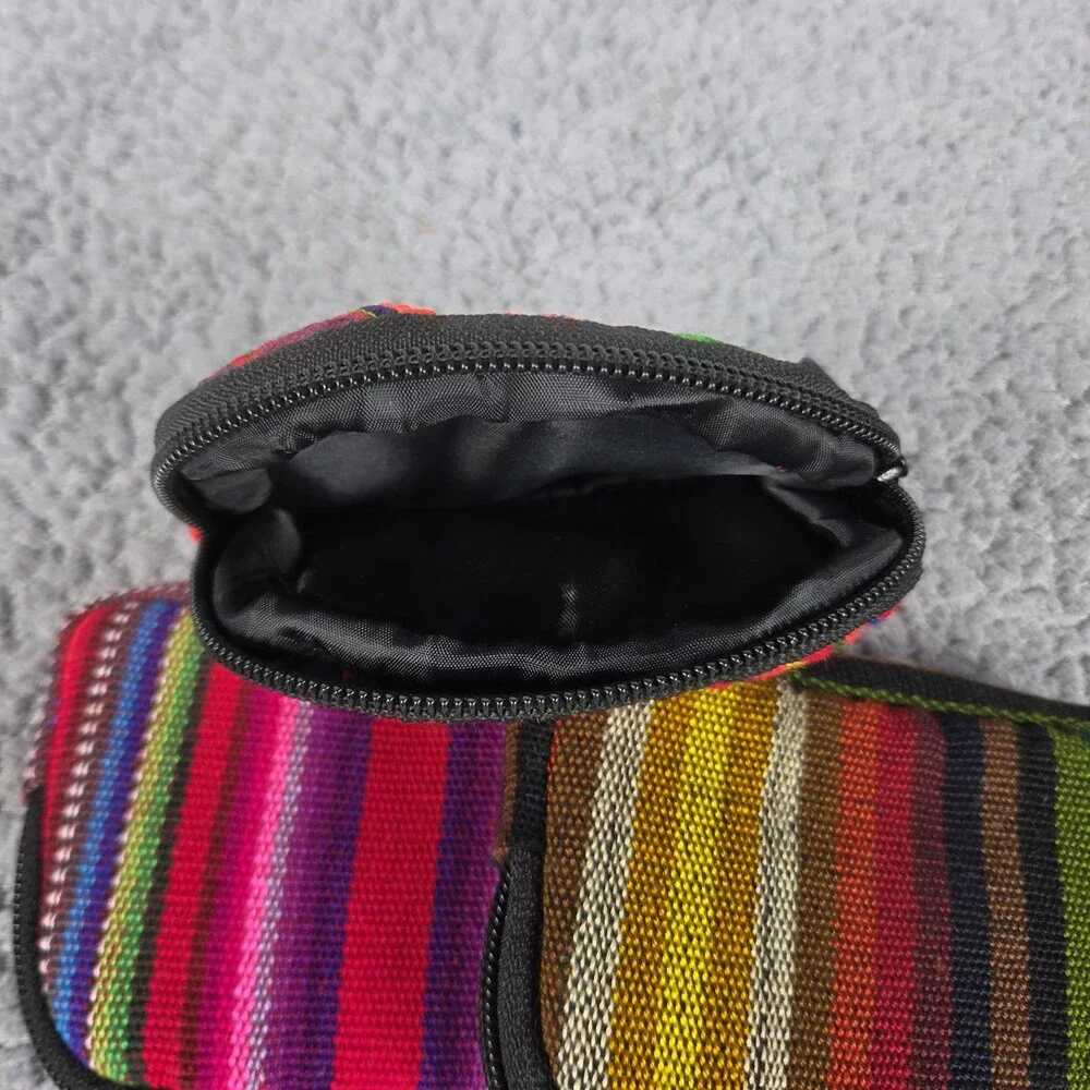 Hand Embroidered Coin Purses Set Of 3 Mexican Art